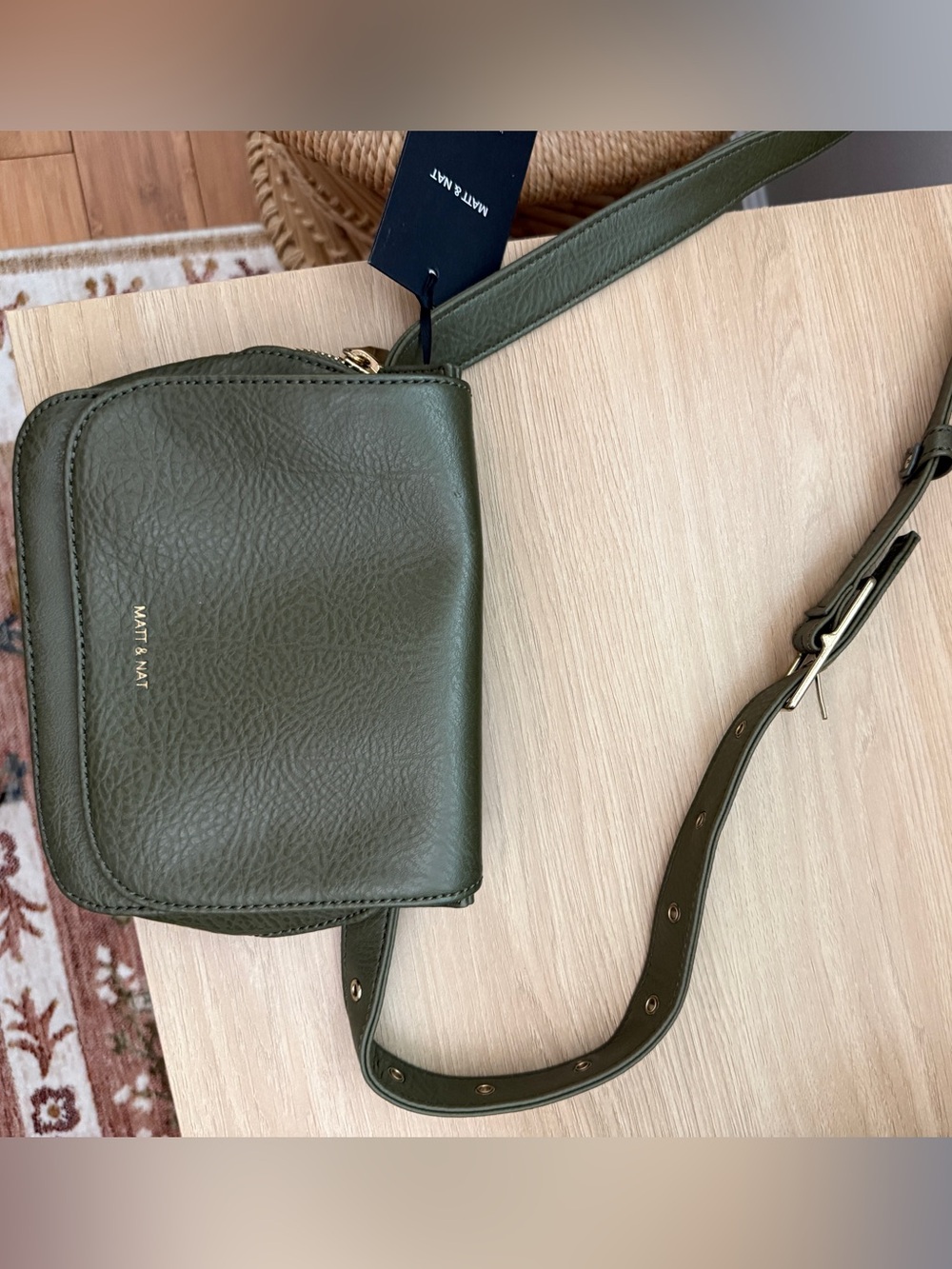 Matt & Nat Olive Green Adjustable Strap Crossbody Bag